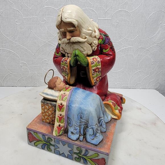 Jim Shore Heartwood Creek Praying St. Nick Baby Jesus Figurine 4010488 Box - Picture 1 of 16